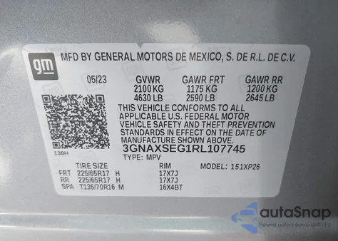 2024 Chevrolet Equinox Awd Ls z USA, uszkodzony, nr VIN 3GNAXSEG1RL107745